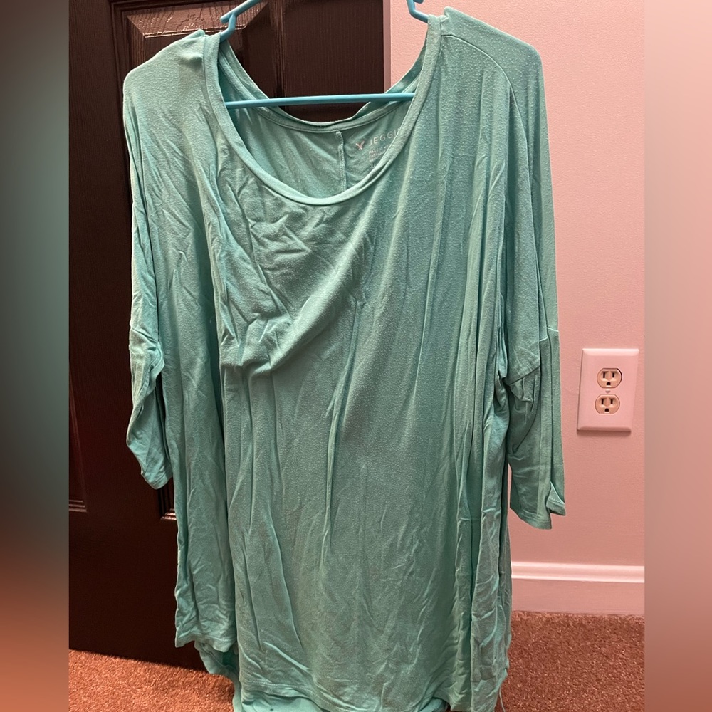 Blue Long Sleeve Blouse